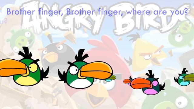 Finger Family Collection - Angry Birds Daddy Finger Nursery Rhymes Green REd White Birds смотреть онлайн