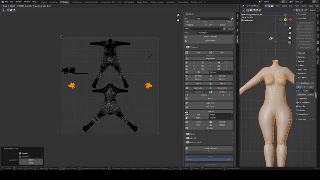 Blender - Make UV Canvas symmetry with TexTools addon смотреть онлайн