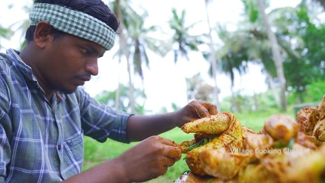 FULL CHICKEN ROAST | Whole Fried Chicken Recipe Cooking in village | Free Range Chicken Recipe смотреть онлайн