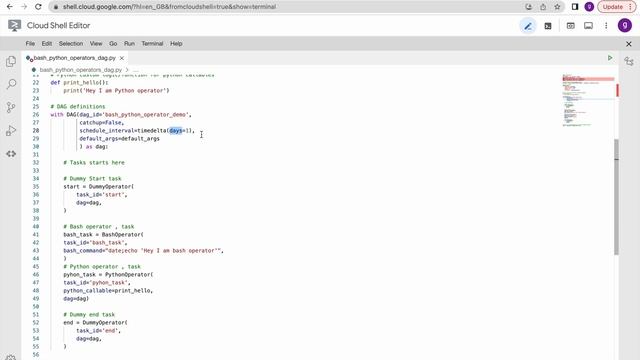 GCP Composer DAG code and deployment to DAGs folder | Python and Bash operator examples смотреть онлайн