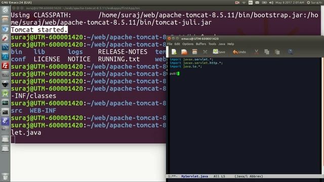 How to Run Java Servlet Program using Apache Tomcat Server in Ubuntu Linux смотреть онлайн