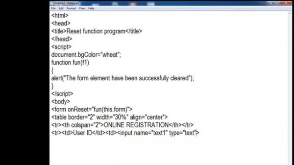 RESET FUNCTION IN JAVASCRIPT