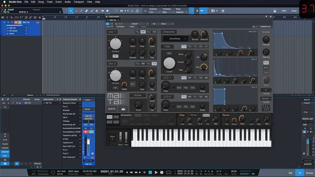 Studio One Minute: How To Assign Parameters To A MIDI Controller
