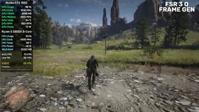 Red Dead Redemption 2 - GTX 1650 - AMD FSR 3 Frame Generation Mod смотреть онлайн
