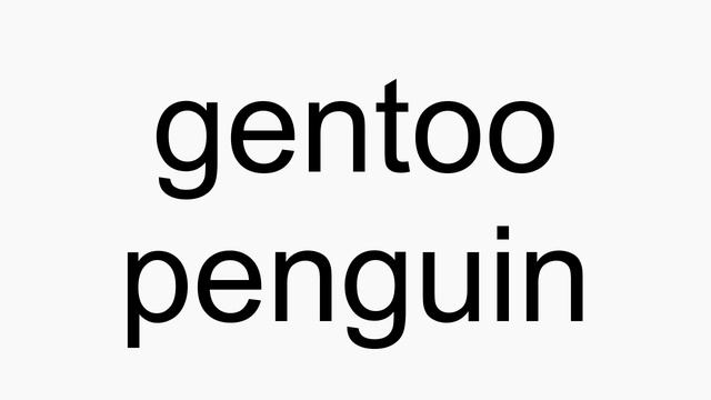How to pronounce gentoo penguin смотреть онлайн