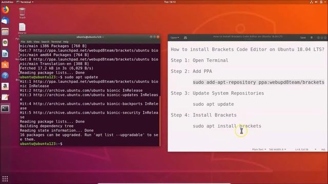 How to install Brackets Code Editor on Ubuntu 18.04 LTS? смотреть онлайн