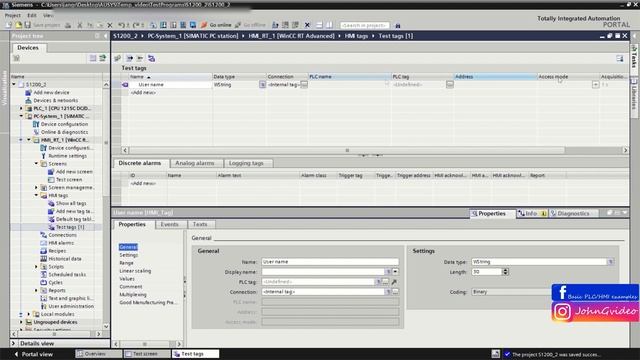 Siemens TIA Portal HMI/RT tutorial - Get and show name of logged user смотреть онлайн