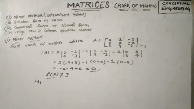 Rank Of Matrix Part 1 minor method смотреть онлайн
