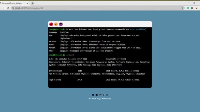 Portfolio Website: Command Prompt Interface смотреть онлайн