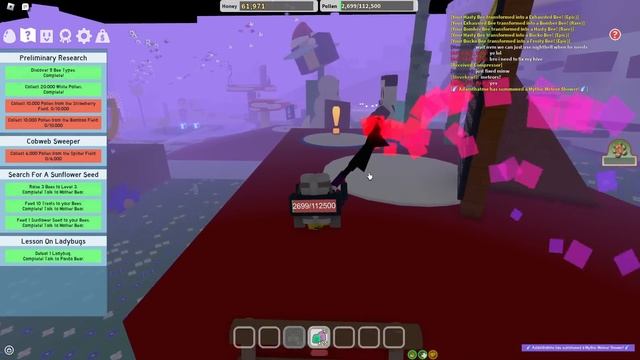Noob With Dark Scythe! Gets 50 Bees in 1 Hour! (Bee Swarm Simulator) смотреть онлайн
