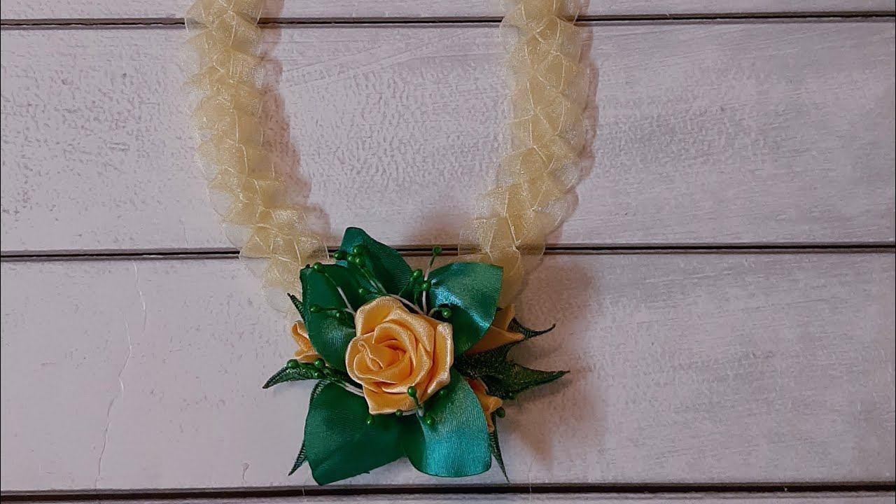 МК. Оригинальное ожерелье из атласной ленты шириной 5см.