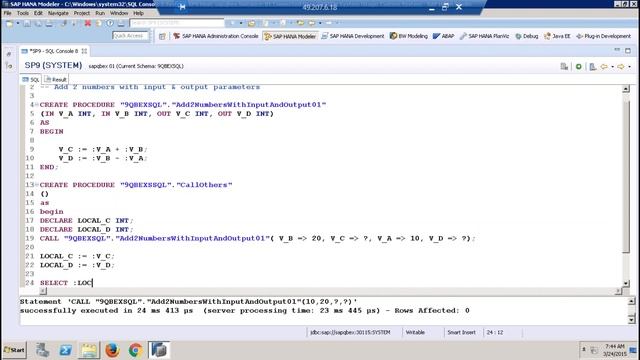 SAP HANA Procedures and debugging Day15 смотреть онлайн