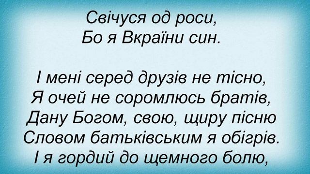 Слова песни Павло Мрежук - Я України Син смотреть онлайн