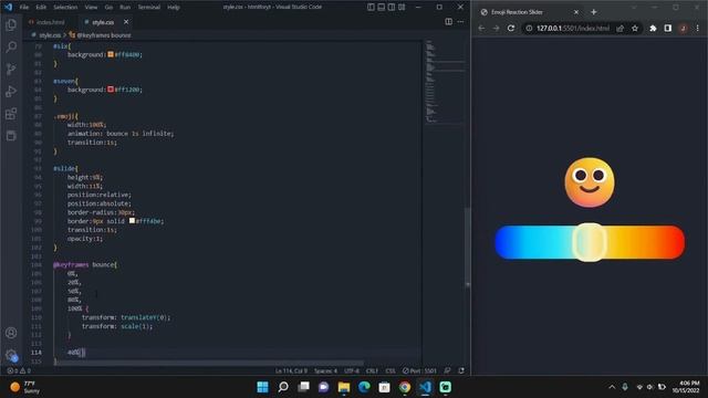 Emoji Reaction Slider With Javascript! смотреть онлайн