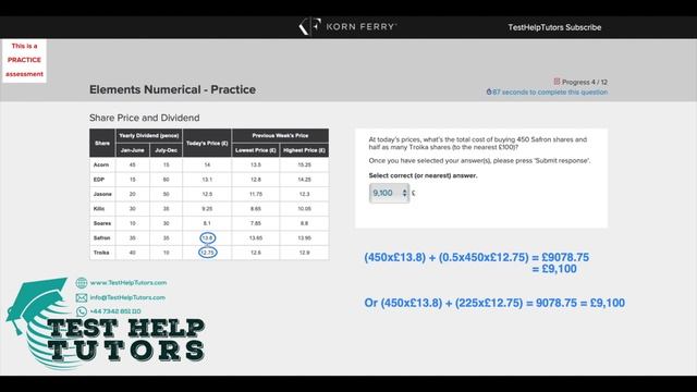 TalentQ Korn Ferry Elements Numerical Practise Question 4 - Psychometric - TestHelpTutors смотреть онлайн