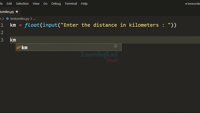 Python Program to Convert Kilo Meter to Mile | Tutorial in Hindi смотреть онлайн
