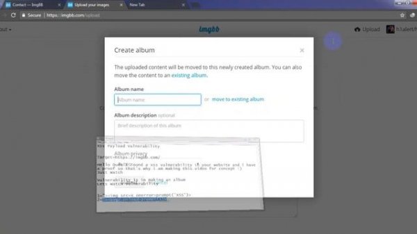 imgbb.com xss vulnerability by hunter umar