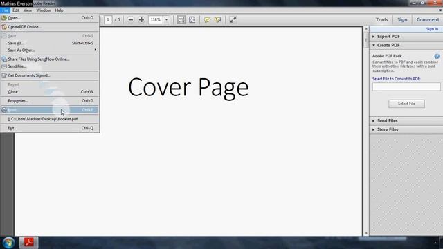 Booklet Printing With Adobe Reader