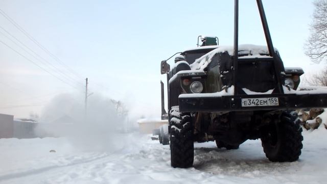 Запуск Ямз-238 в -14 без подогрева Урал лесовоз смотреть онлайн
