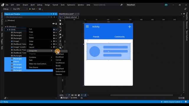 WPF Tutorial : XAML UI design in Visual studio blend 2019 | News Feed Animation | C# WPF смотреть онлайн