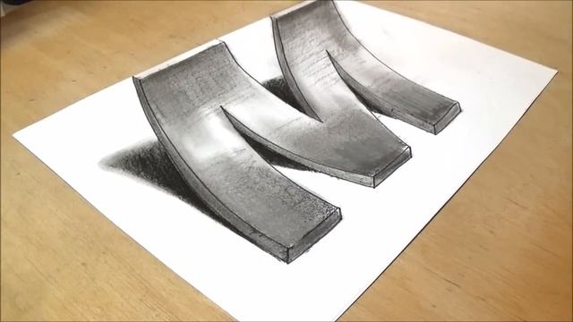 How To Draw A 3d Letter M - Awesome Trick Art смотреть онлайн