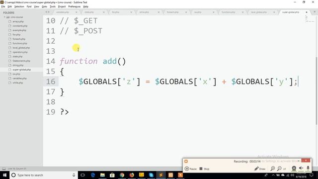 16 - super global variables in php смотреть онлайн