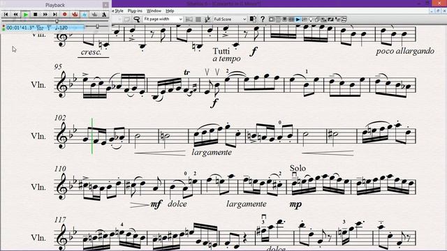 Concerto in G Minor 3rd mvt. - A. Vivaldi (Playback with notes) смотреть онлайн