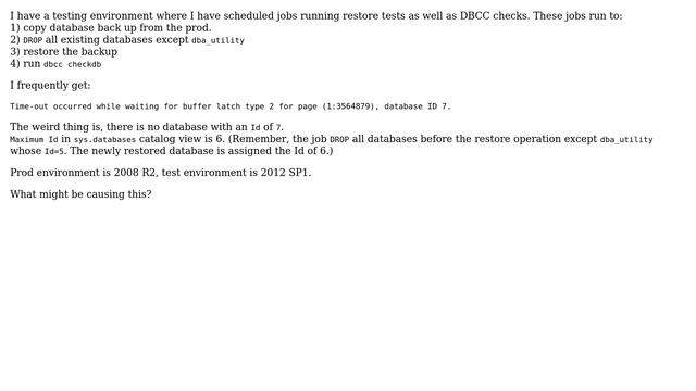 Getting error "Time-out occurred while waiting for buffer latch type 2 for page (1:3564879),... смотреть онлайн