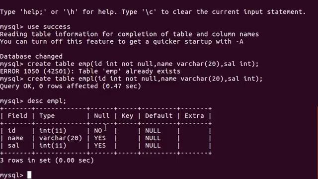 Not Null Constraint in MySQL смотреть онлайн