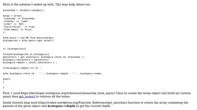Wordpress: Get Bottom Most Level Taxonomy Terms? смотреть онлайн