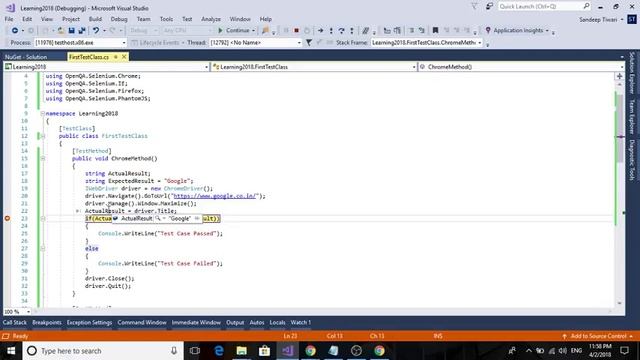 3. Selenium 2018 Tutorial using C# and Visual Studio : Get Page Title, Compare using Assert смотреть онлайн