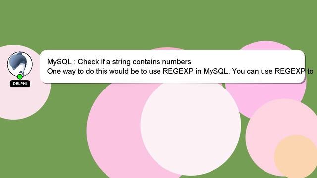 MySQL : Check if a string contains numbers смотреть онлайн