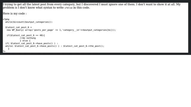 Wordpress: Get latest post from all categories except one смотреть онлайн