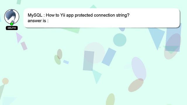 MySQL : How to Yii app protected connection string? смотреть онлайн