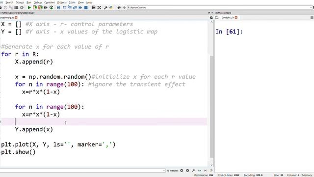 Bifurcation diagram of Logistic map || Python смотреть онлайн