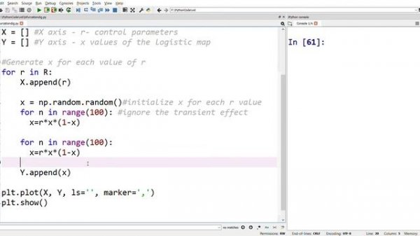 Bifurcation diagram of Logistic map || Python