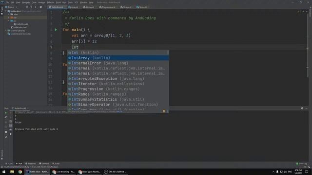 Kotlin с нуля #2 - Basic types (Char, Boolean, Array, String) (kotlin docs "live" с комментариями) смотреть онлайн