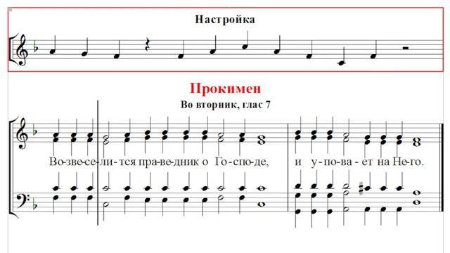 🎼 Прокимен во вторник, глас 7 (все партии) Возвеселится праведник о Господе / и уповает на Него смотреть онлайн