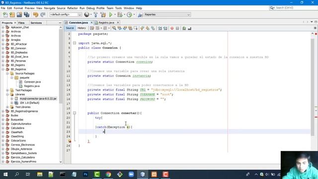 Curso de Java y MySQL #3 II Conexión a una Base de Datos desde Java con Patrón singleton смотреть онлайн