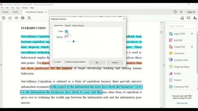 How To Change Highlighter Colour In Adobe Acrobat PDF Reader