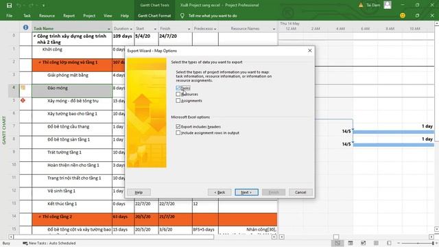 Xuất dữ liệu tiến độ dự án từ Ms Project sang Ms Excel смотреть онлайн