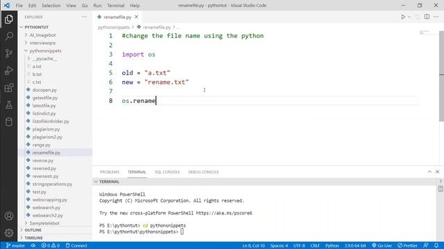 Renaming the file using python смотреть онлайн