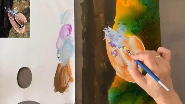 Рисуем шляпу right-hand drawing #art_ivlieva смотреть онлайн