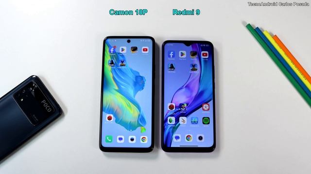 Xiaomi REDMI 9 vs Tecno CAMON 18P NFC? Helio G80 vs Helio G96 ? ¿Cuál es más rápido?? Speed Test смотреть онлайн