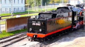 Отреставрированный паровоз ЛВ-0182 в депо «Подмосковная».