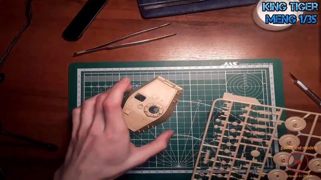 Assembling the model german tank King Tiger Henschel MENG 1/35 #5 смотреть онлайн
