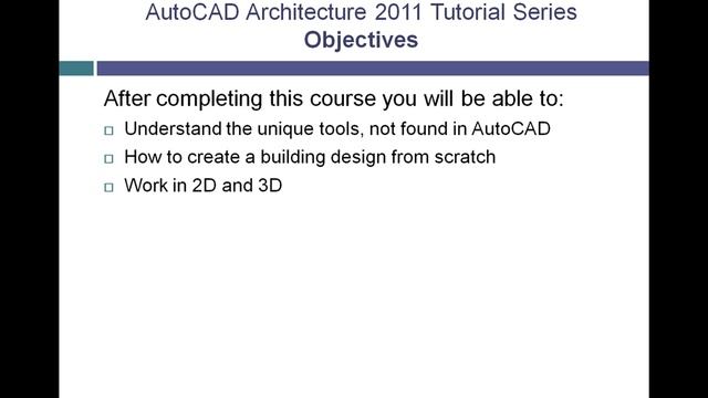 Introduction to the AutoCAD Architecture 2011 Tutorial Series смотреть онлайн
