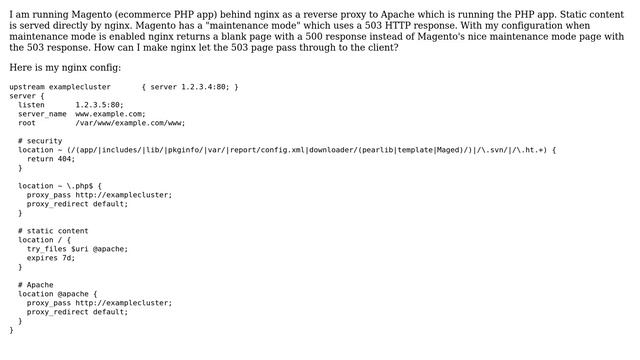 DevOps & SysAdmins: How to make nginx reverse proxy let 503 error pages pass through to client? смотреть онлайн
