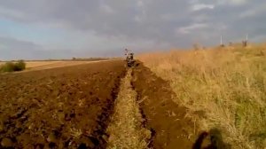 вспашка пол гектара Земли минитрактором из мотоблока/ plowing with a motoblock