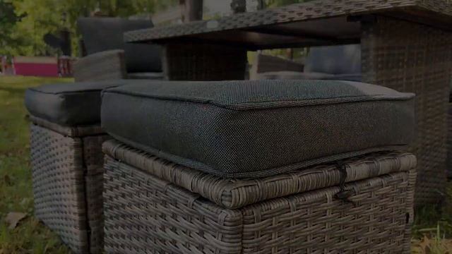 Комплект мебели ZOYA из искусственного ротанга серого цвета | ROYAL FAMILY смотреть онлайн